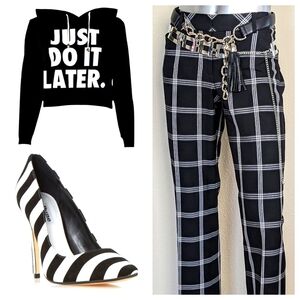 VinTage Y2K Low Rise Plaid Hip-Huggers Hippie Boot Cut Trouser